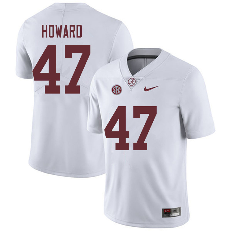 Alabama Crimson Tide Men's Chris Howard #47 White NCAA Nike Authentic Stitched 2018 College Football Jersey CY16K06FB